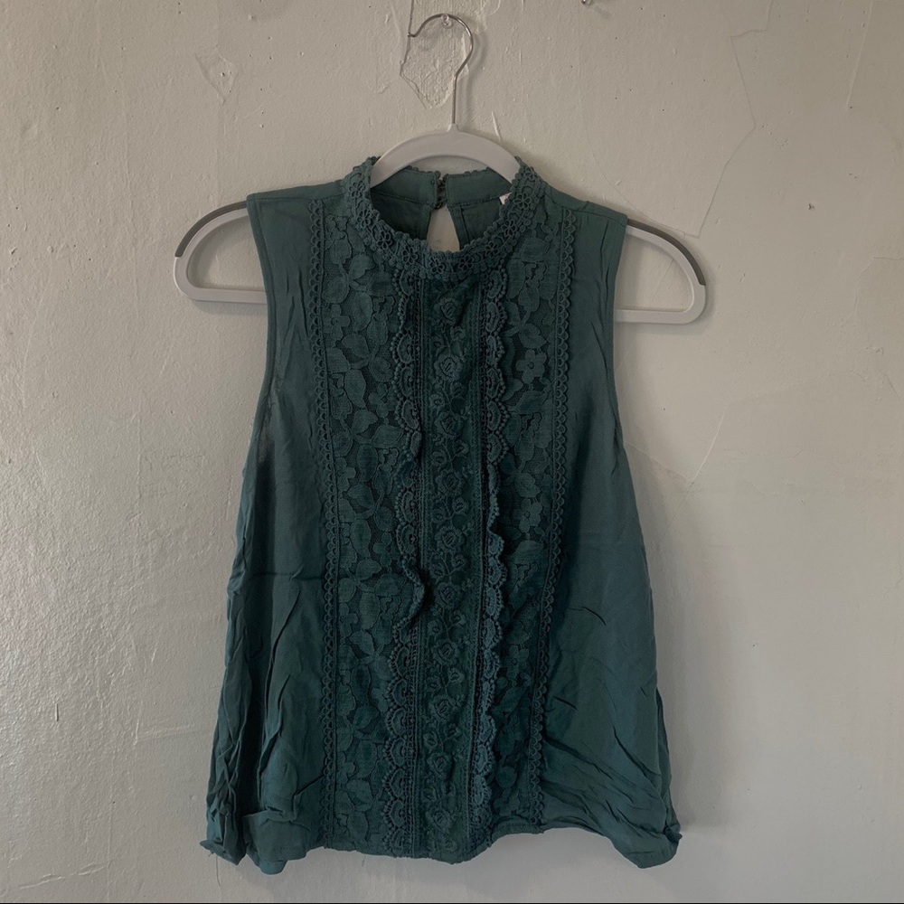 green lace shirt